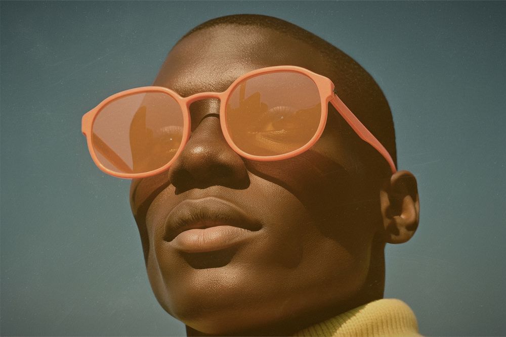 Cool man in orange sunglasses