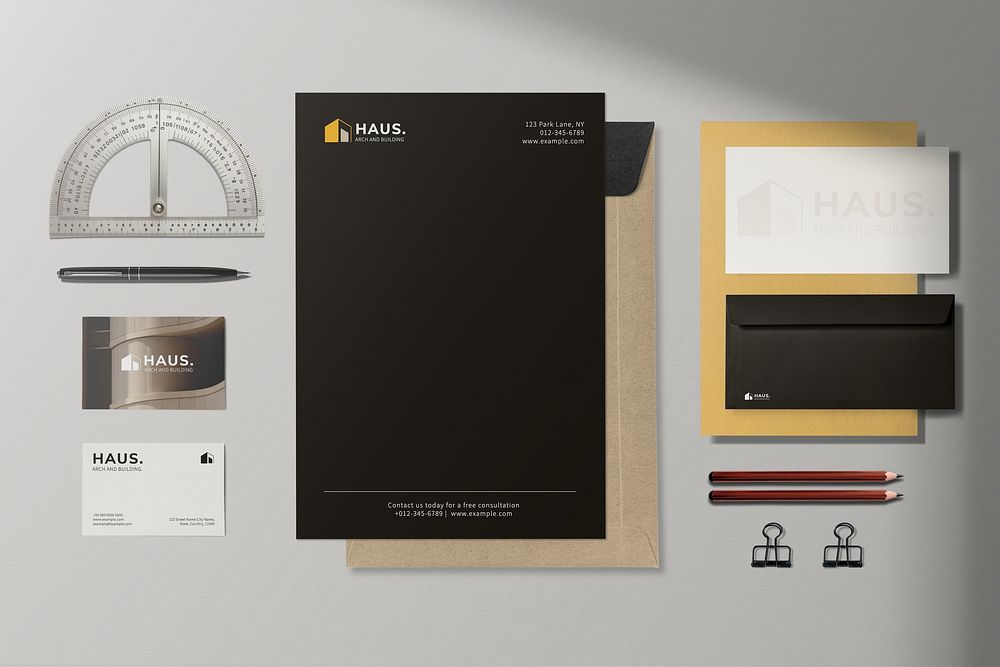 Construction business corporate identity mockup psd