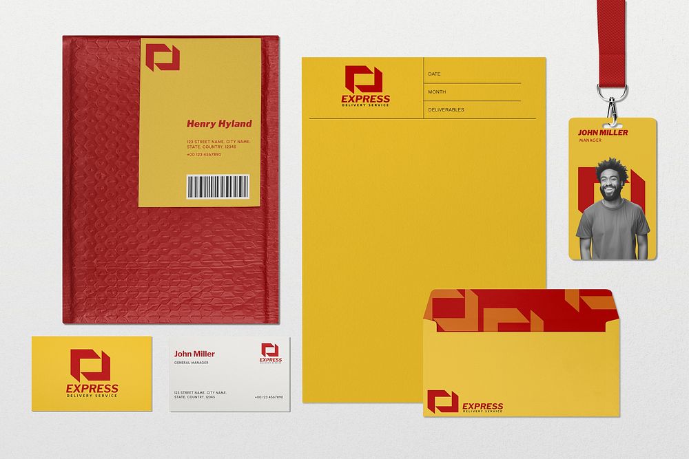 Delivery business corporate identity mockup psd