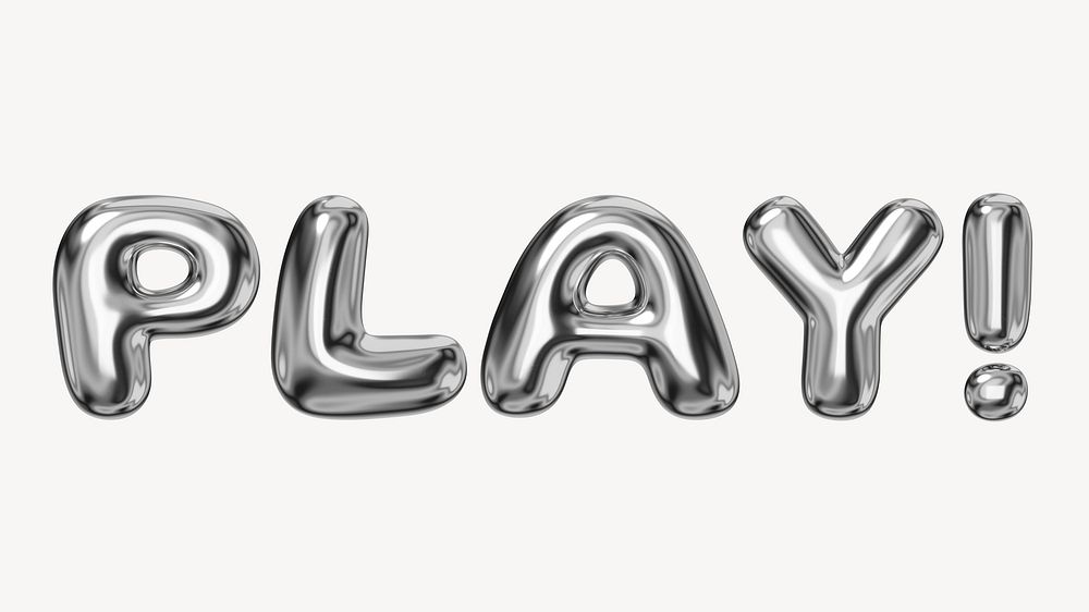 Play! word 3D chrome illustration | Free Photo Illustration - rawpixel