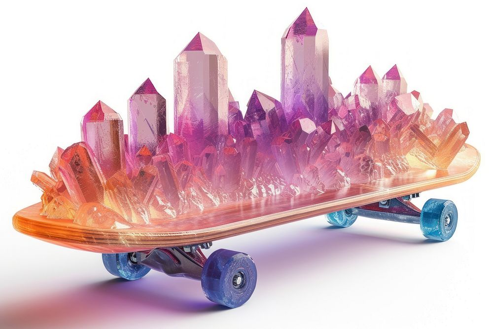 Skateboard gemstone crystal amethyst.