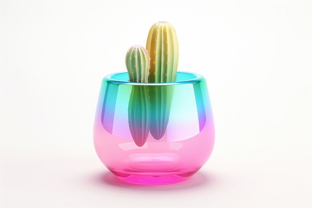 Cactus glass plant vase.