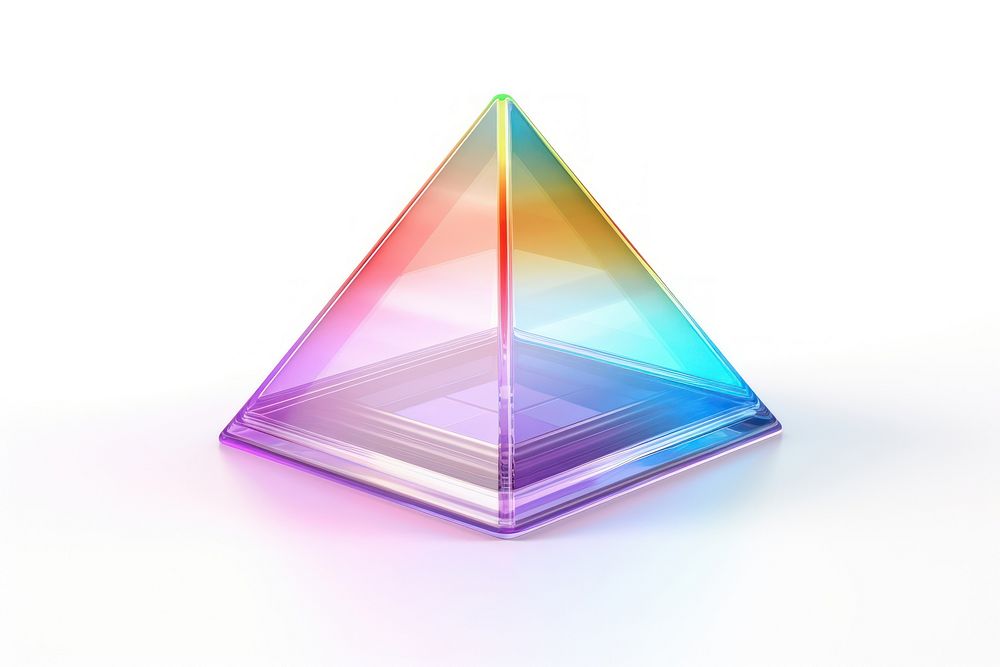 Pyramid shape white background technology abstract.