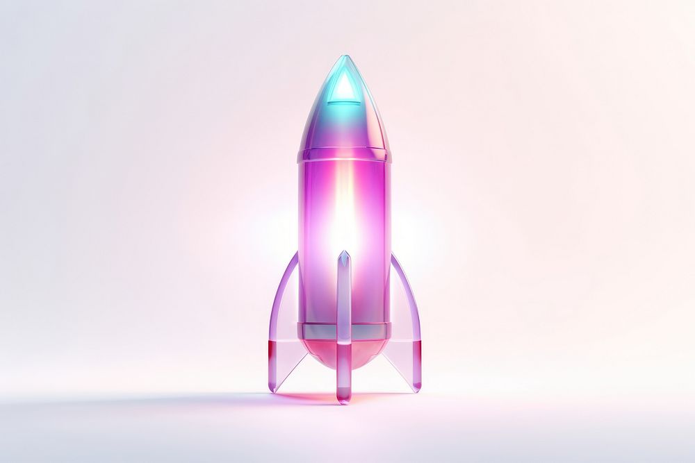 Rocket icon missile illuminated technology.