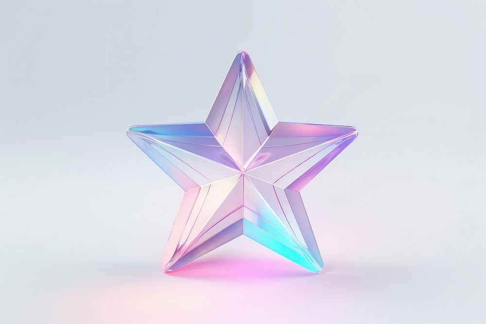 Star icon illuminated glowing origami.