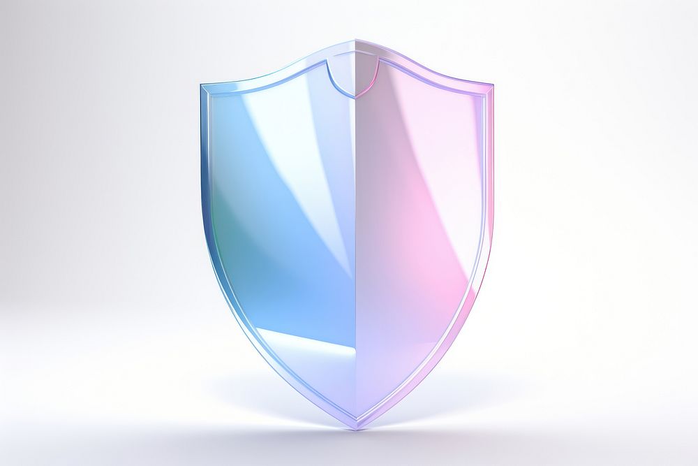 Shield glass white background protection.