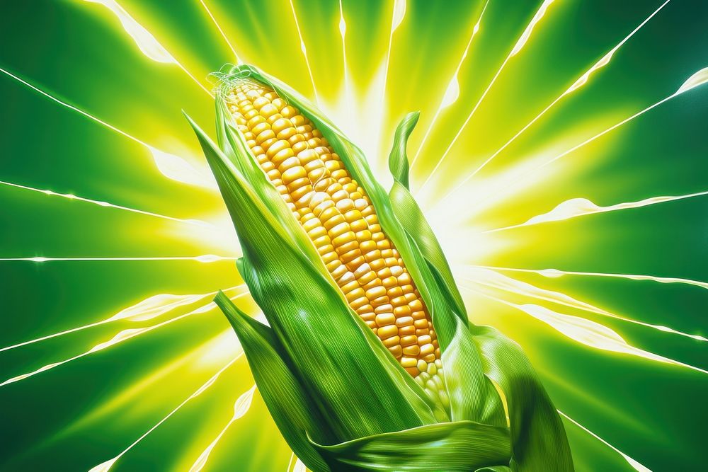 Corn plant food illuminated.