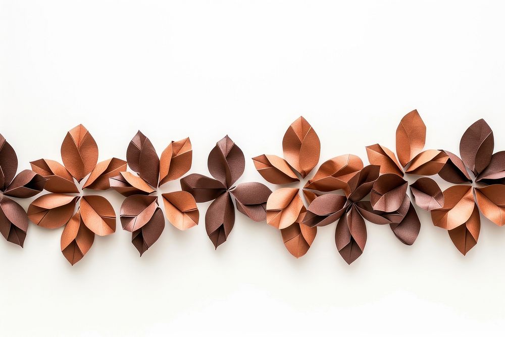 Coffee plant petals plants border art jewelry origami.