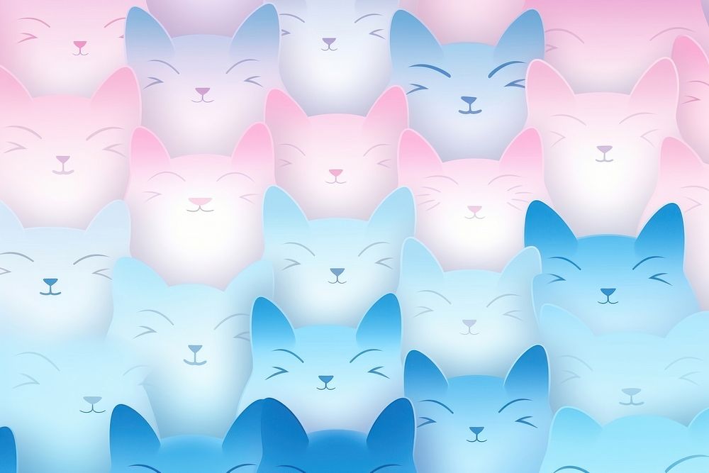 Cat heads gradient background backgrounds pattern texture.