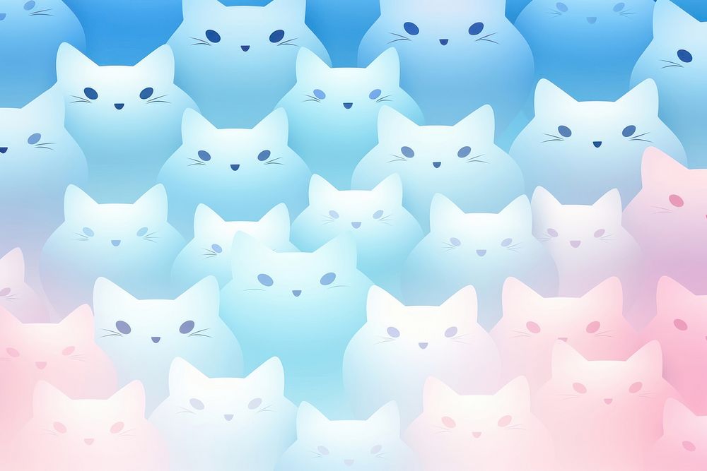Cat heads gradient background backgrounds pattern animal.