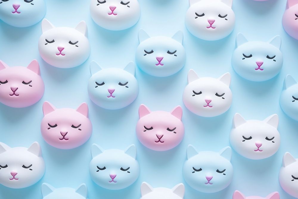Cat heads gradient background backgrounds blue text.