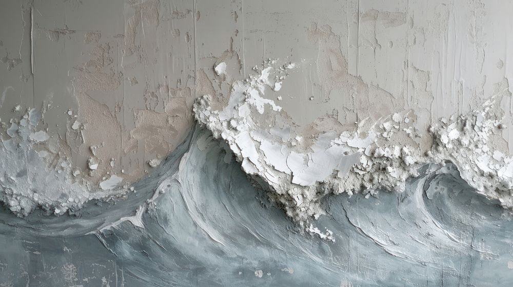 Wave plaster rough wall.