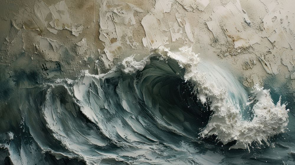 Wave painting nature ocean.