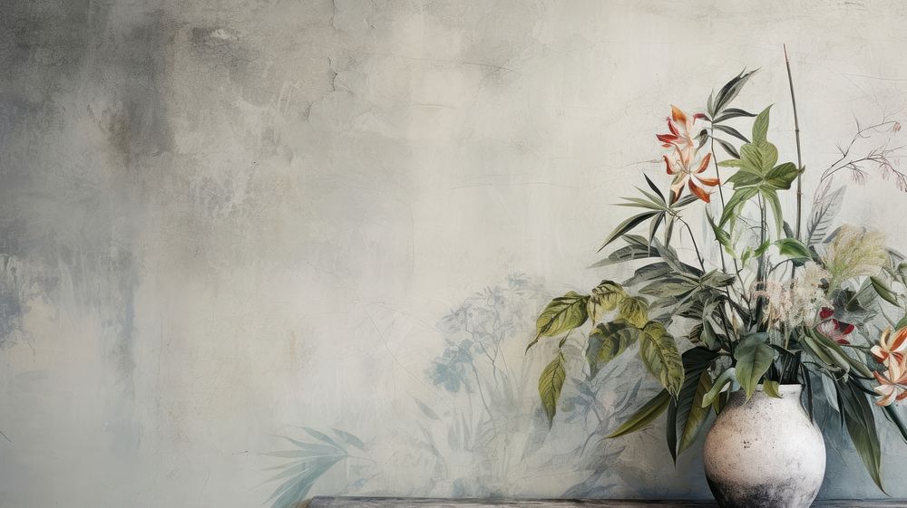 Botanical wall architecture painting.