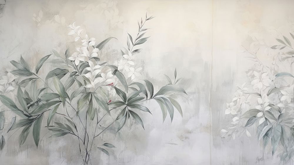 Botanical wall wallpaper painting.