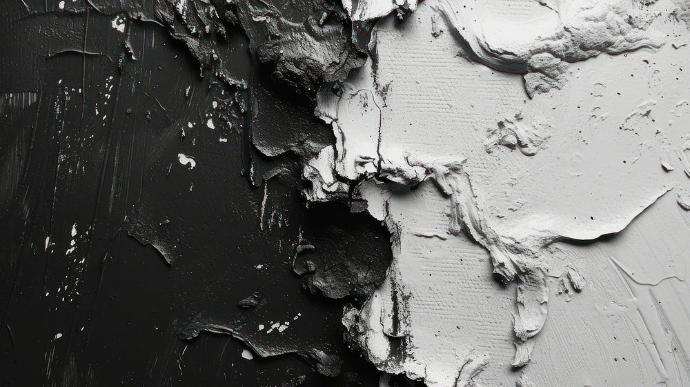 Black and white abstract rough paint.