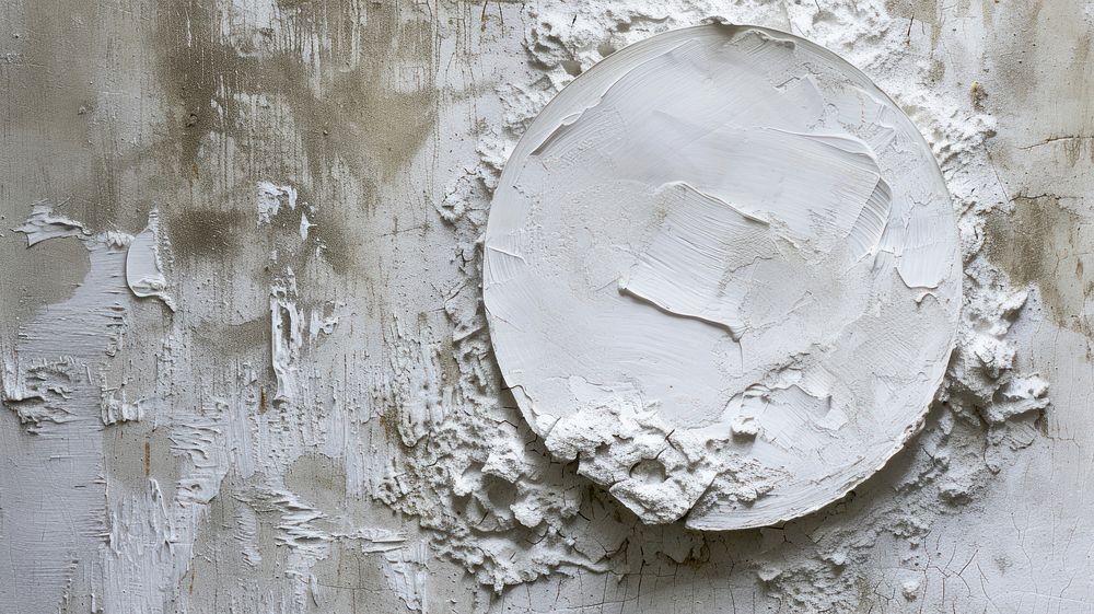 Circle plaster white wall.