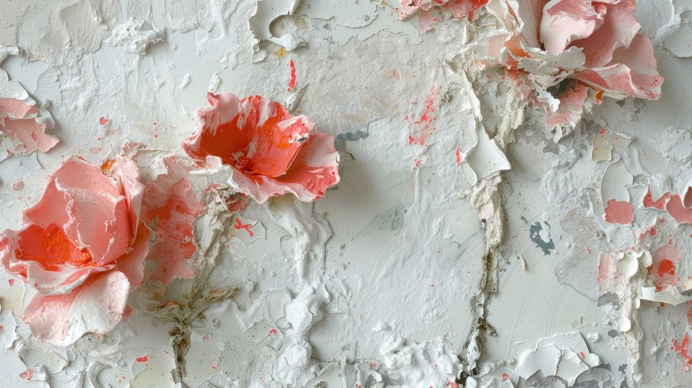 Flowers abstract plaster rough.