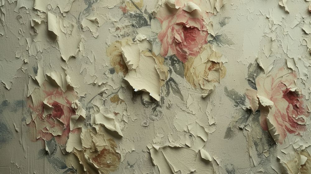 Flowers texture rough paint.