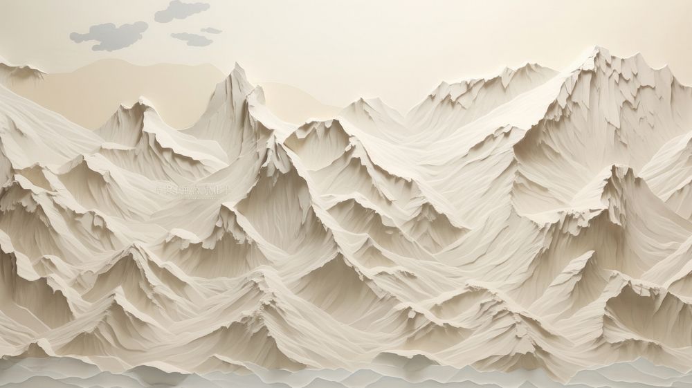 Mountain nature sketch wall.