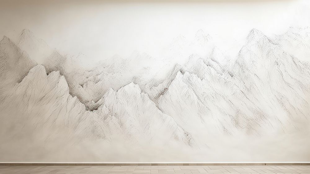 Mountain drawing sketch wall.