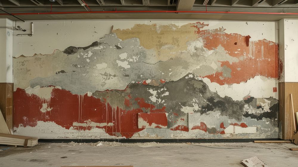 Mural paint wall deterioration.
