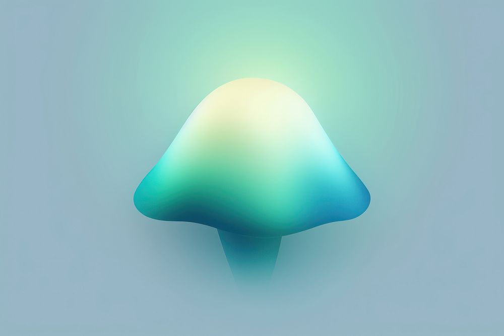 Abstract blurred gradient illustration Mushroom green blue technology.