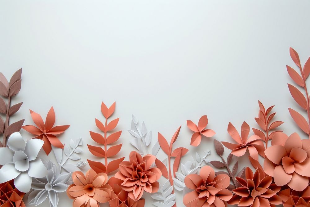 Abstract flower plants border art backgrounds origami.