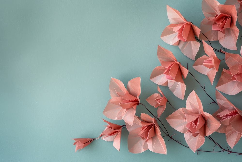 Bougainvillea border origami flower art.