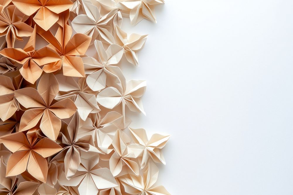 Bouquet border origami paper art.