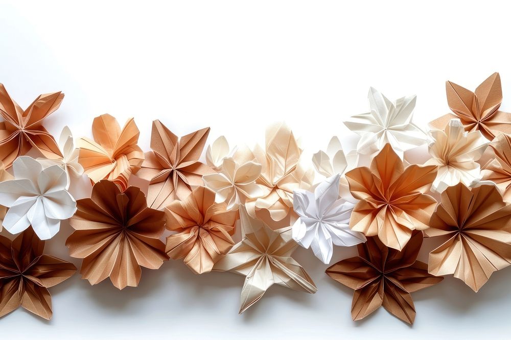 Bouquet border origami flower paper.