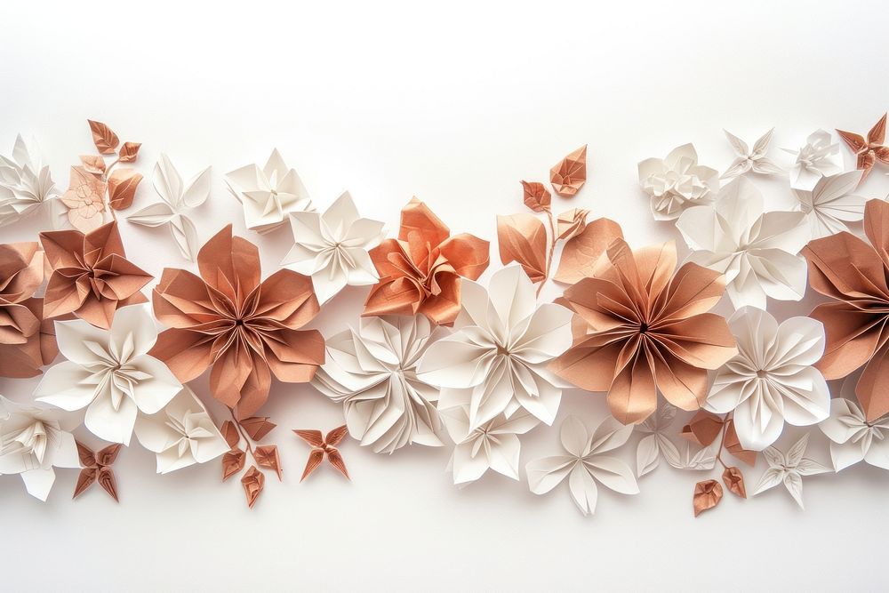 Bouquet border art origami flower.