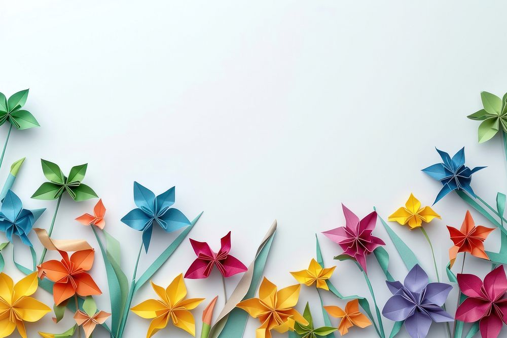 Bouquet border origami backgrounds flower.
