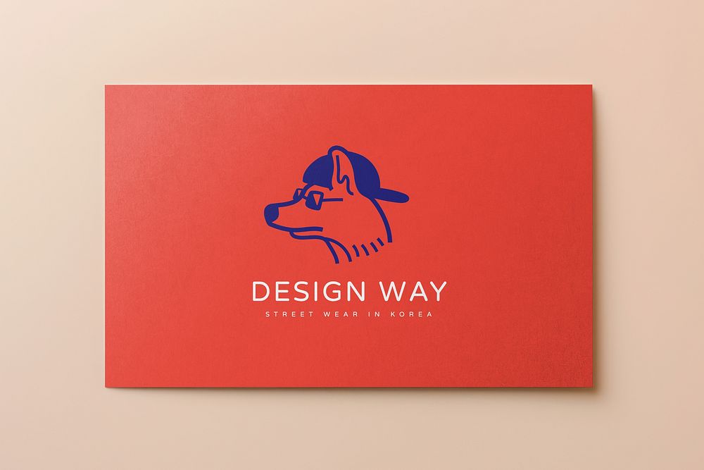 Red business card mockup psd