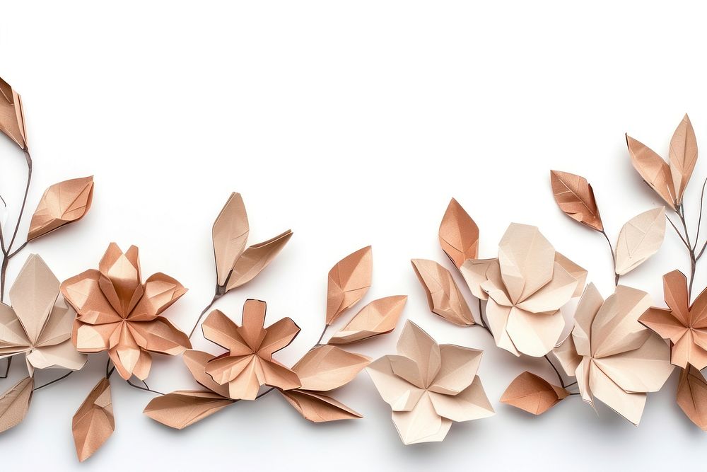 Jasmine petals plants border art origami flower.