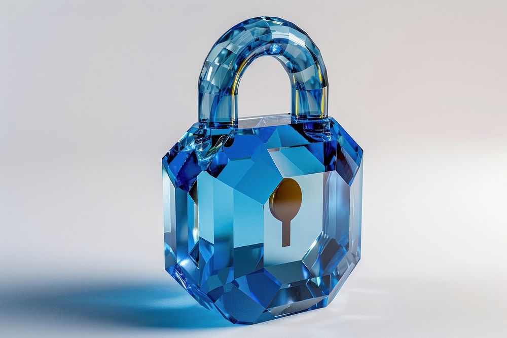 Lock gemstone jewelry blue.
