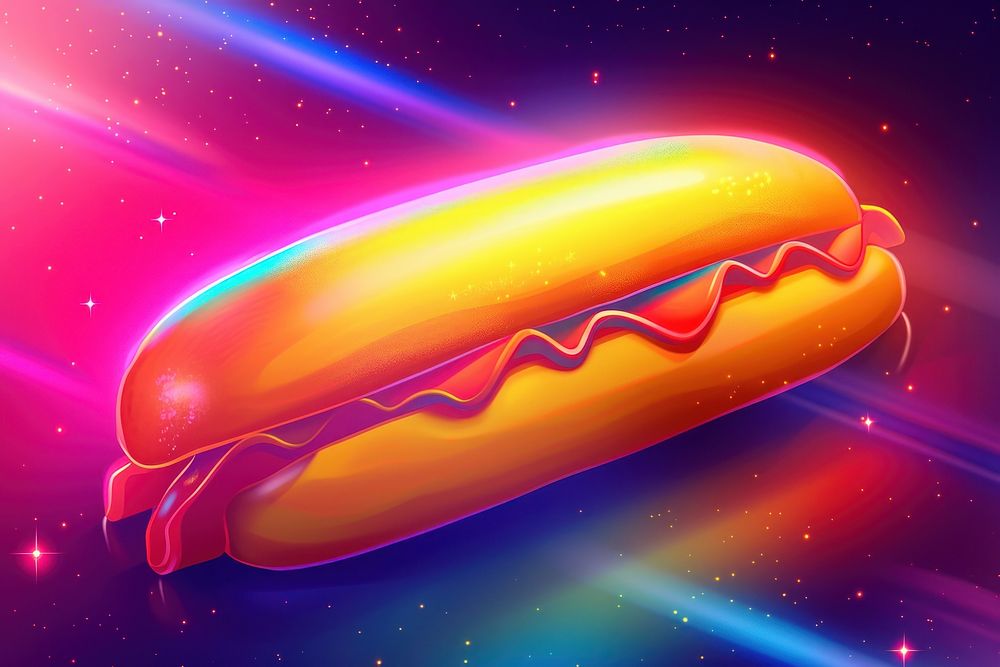 Hot dog food star illuminated.