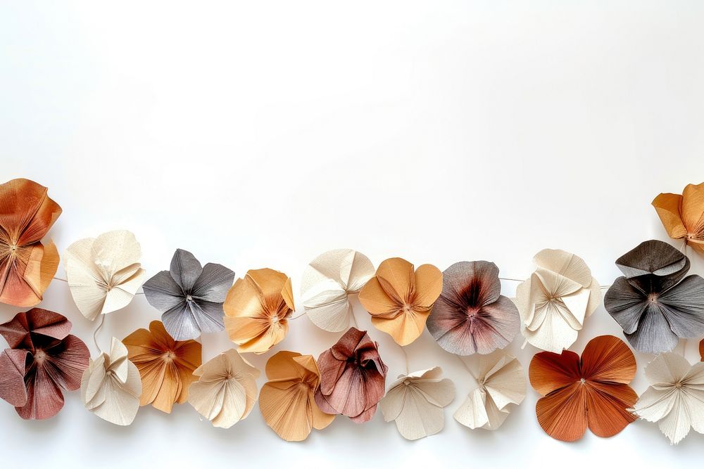 Pansy border flower art origami.