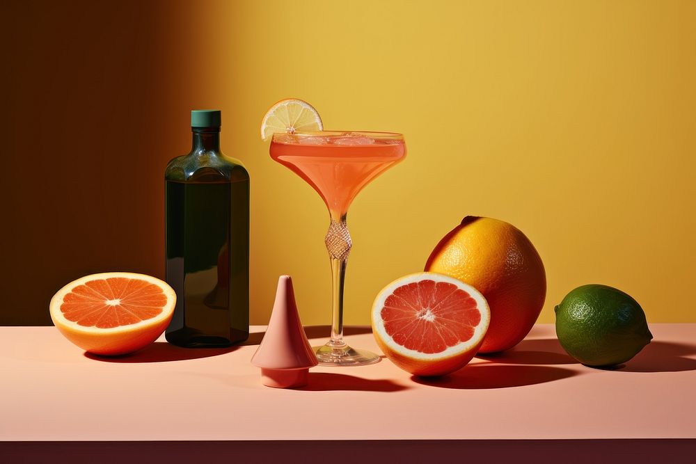 Grapefruit cocktail drink glass.