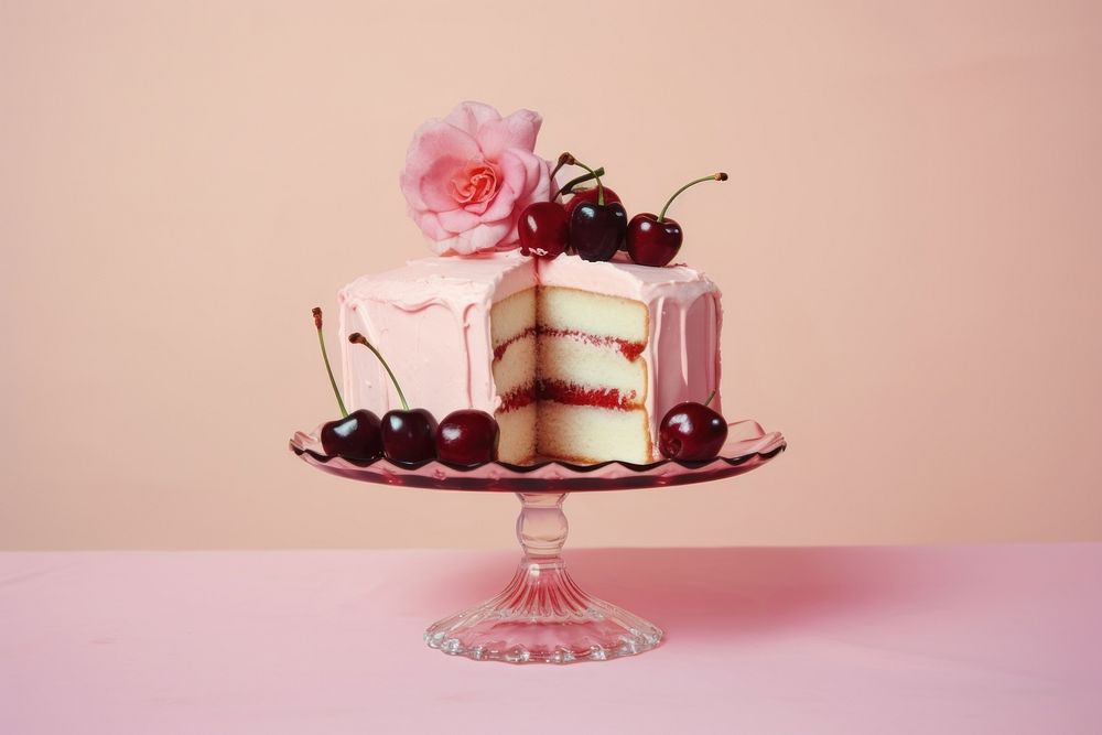 Cream cake dessert cherry.