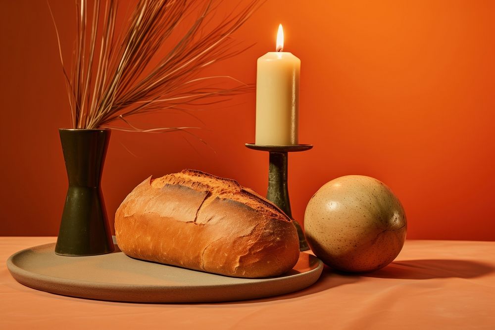 Candle bread food thanksgiving.
