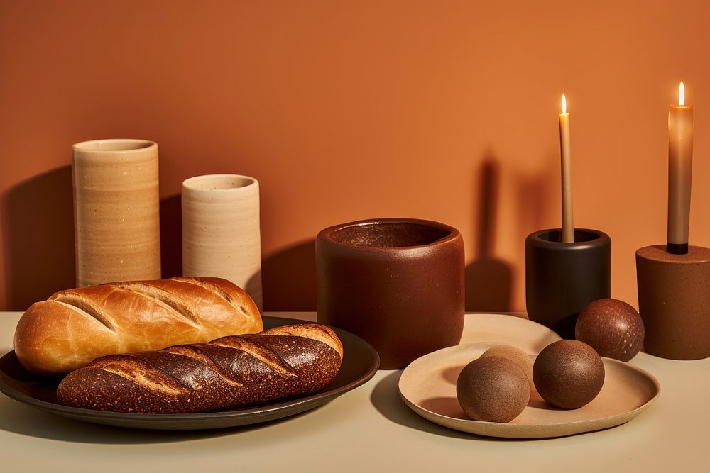 Candle bread ceramic bowl.