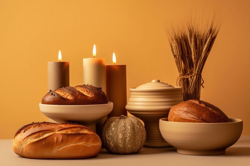 Candle bread food bowl.