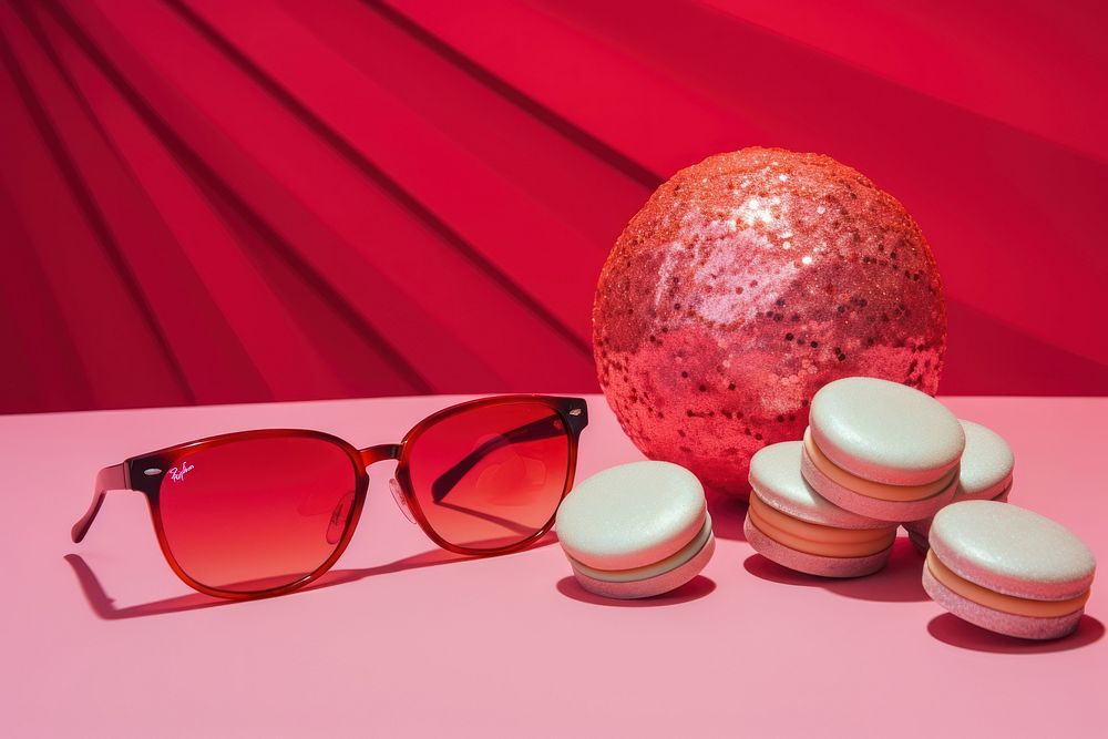 Glasses sunglasses macarons pink.