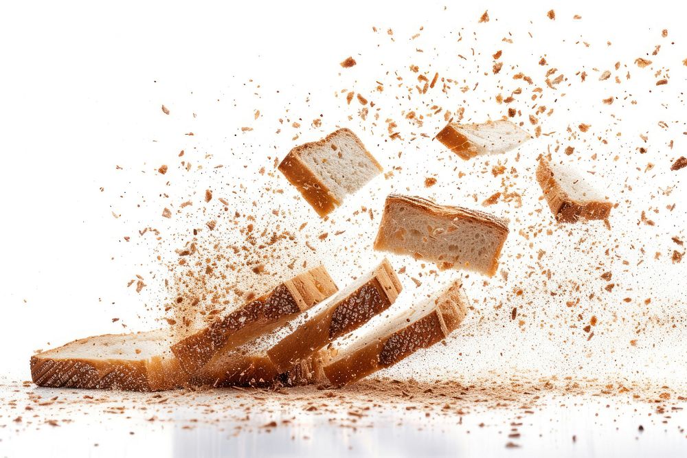Bread food white background chocolate.