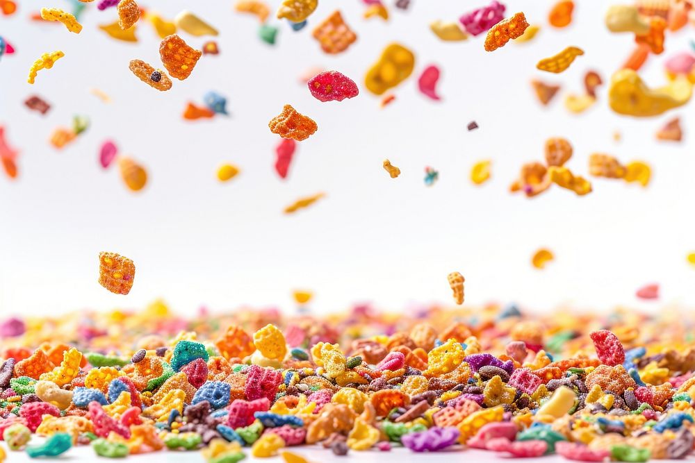 Colorful cereal confectionery backgrounds dessert.