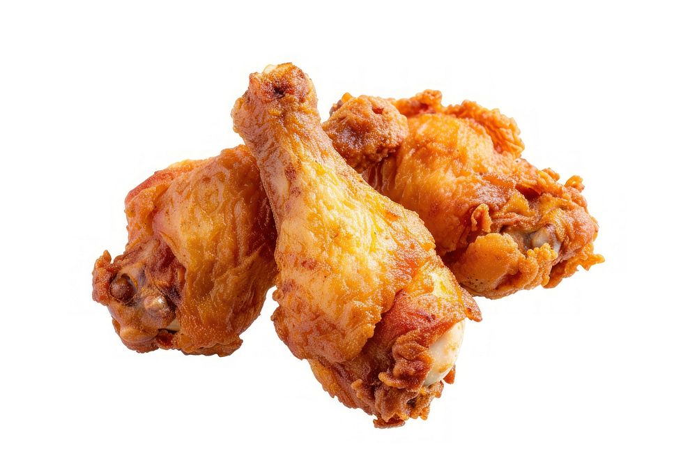 Fried chicken meat food white background.