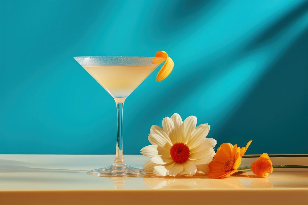 Cocktail martini flower drink.