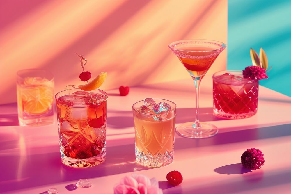 Cocktail raspberry martini drink.