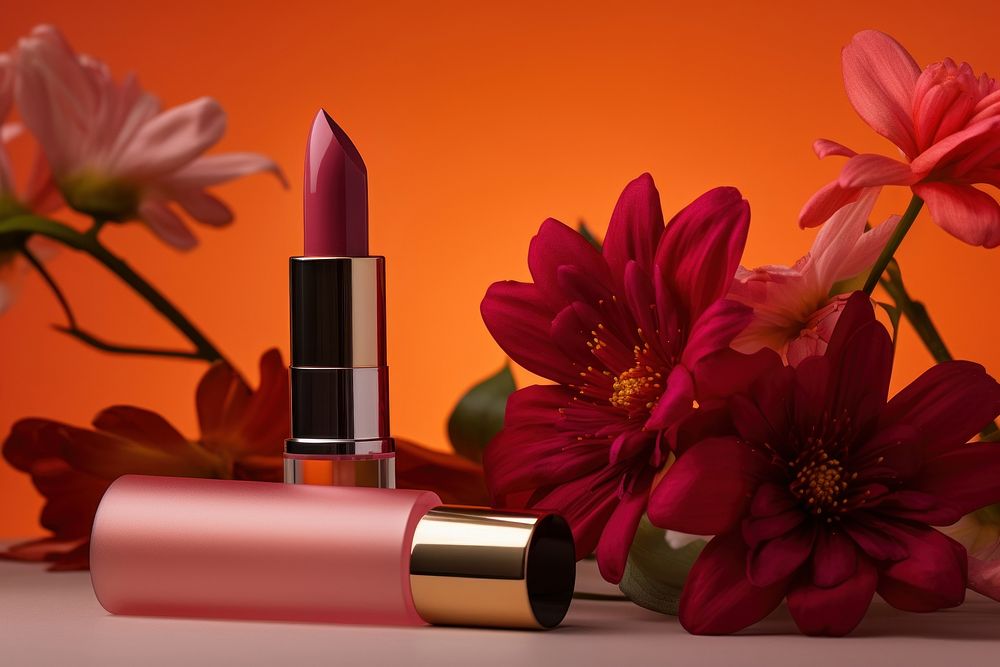 Lipstick flower cosmetics glamour.